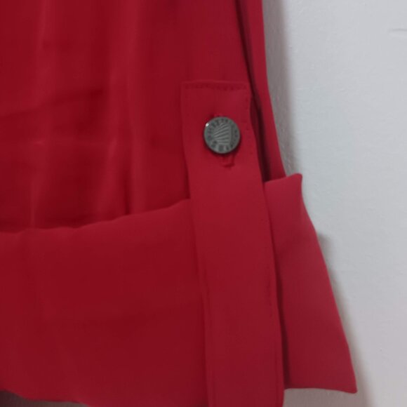 Esprit Red Shirt Dress with Leather Belt – Size 4 (New, No Tags) - Picture 3 of 4